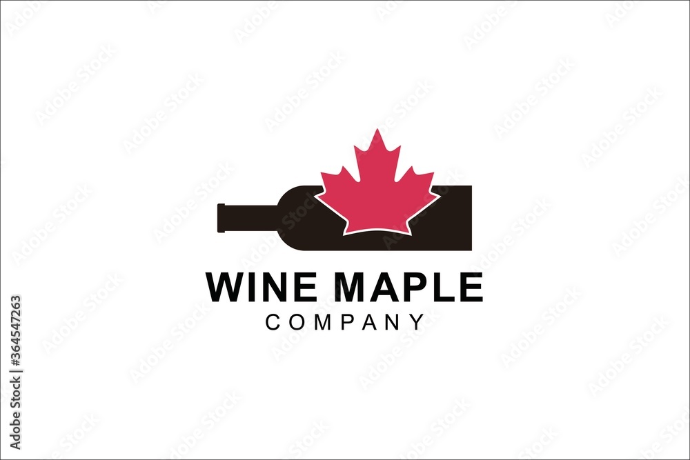 wine maple logo template design. symbol illustration. wine maple logo template design. symbol illustration.