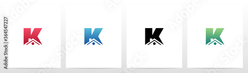 House Roof On Letter Logo Design K