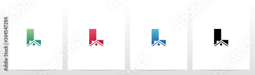 House Roof On Letter Logo Design L