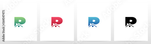 House Roof On Letter Logo Design P