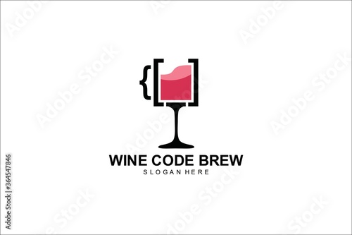 Beer code logo design bar coding simple