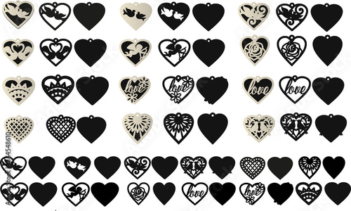 Heart Earring for Сutting, Valentine  Earrings, Earrings Template, Pendant, Leather Earrings, Love SVG, Valentine's Day