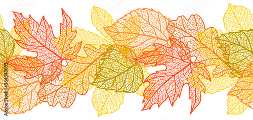 Seamless floral pattern with autumn foliage.