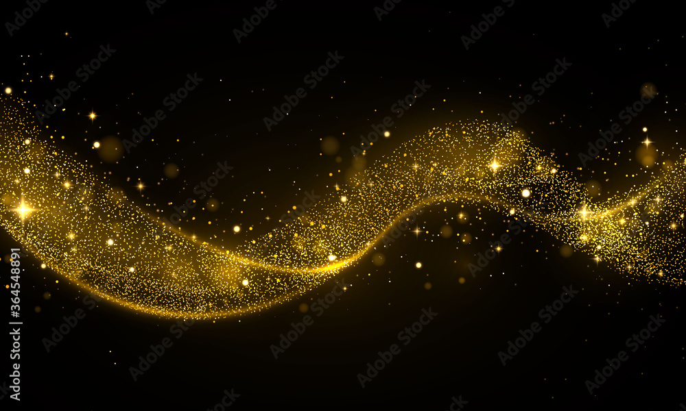 Obraz premium Gold glitter wave