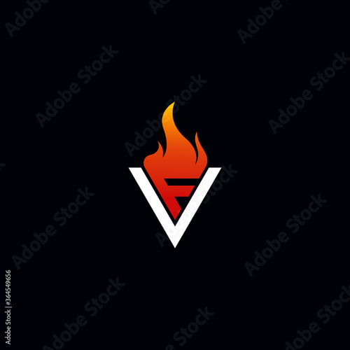 VF logo design concept, fire, action, power, energy (ID: 364549656)