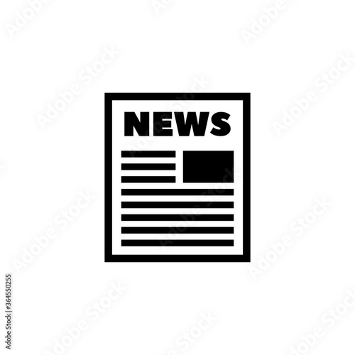 News File, Newspaper Page, Newsletter. Flat Vector Icon illustration. Simple black symbol on white background. News File, Newspaper Page, Newsletter sign design template for web and mobile UI element.