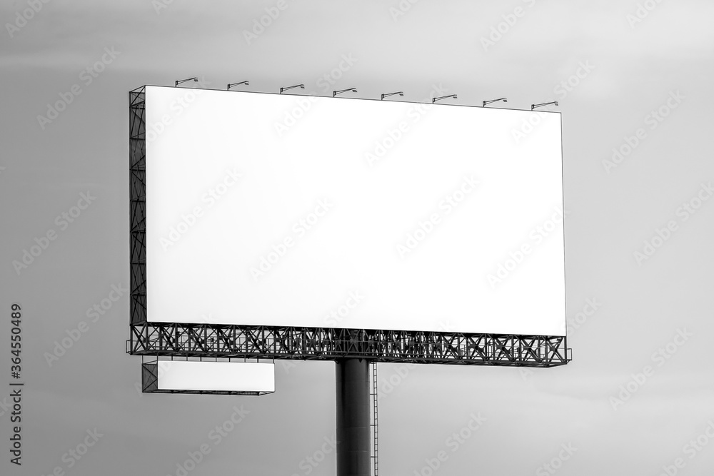 billboard mockup with white screen . Copy space banner for advertisement , mono tone billboard mockup with white screen . Copy space banner for advertisement , mono tone
