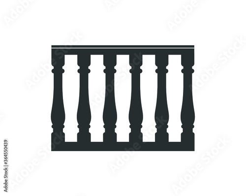 Balustrade railings vector illustration. Railings icon. 