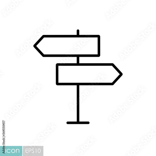 Signpost vector icon. Navigation sign