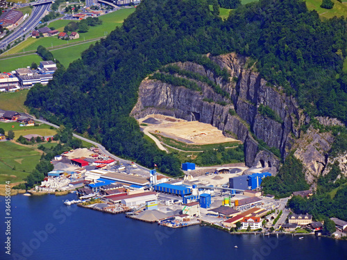 Quarry Steinag Rozloch on the shores of the lake Alpnachersee and under Rotzberg hill, Alpnach - Canton of Obwalden, Switzerland (Kanton Obwalden, Schweiz) photo