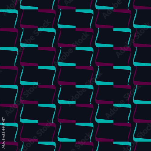 Seamless pattern with colorful elements on a black background.