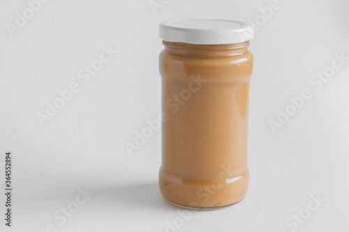 peanut butter bottle on white background