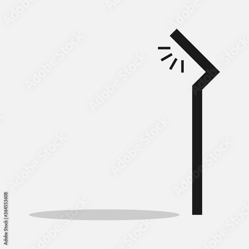 Street light vector icon isolated on white background.