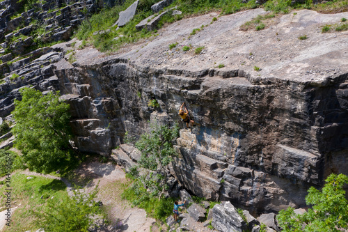 Aerial view of a Rock Climber at Cheddar Gorge