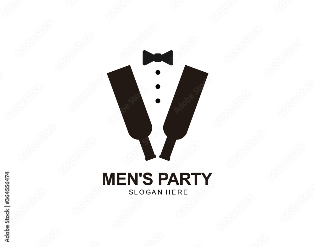 Fotografie Wine bottleTuxedo logo design consept
