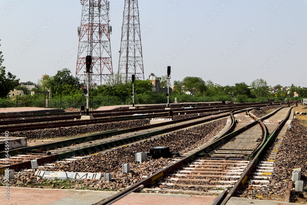 railroad tracks in the countryside railroad tracks in the countryside