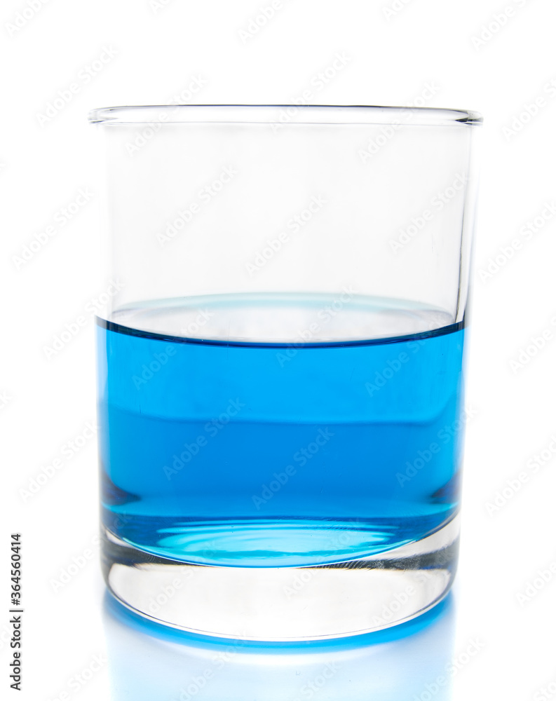 Blue drink in a transparent glass