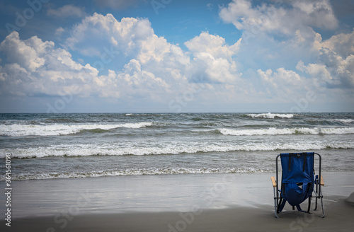 Single Beach Chair by the Surf