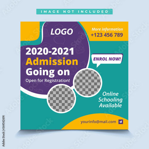 Education admission social media post banner template