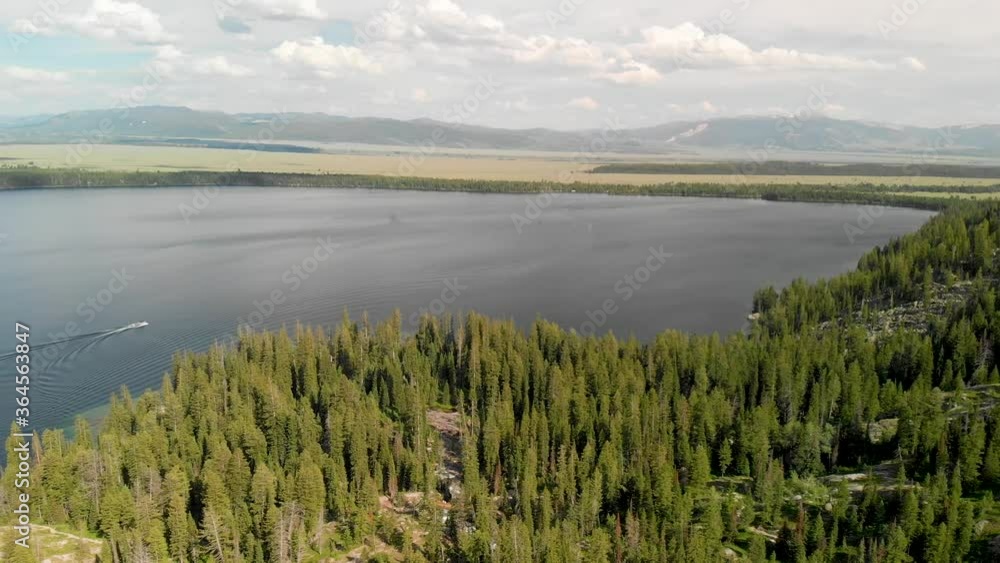 Aerial view of Jenny Lake in Grand Teton National Park Aerial view of Jenny Lake in Grand Teton National Park