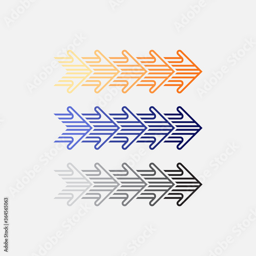 Three tonal striped arrows