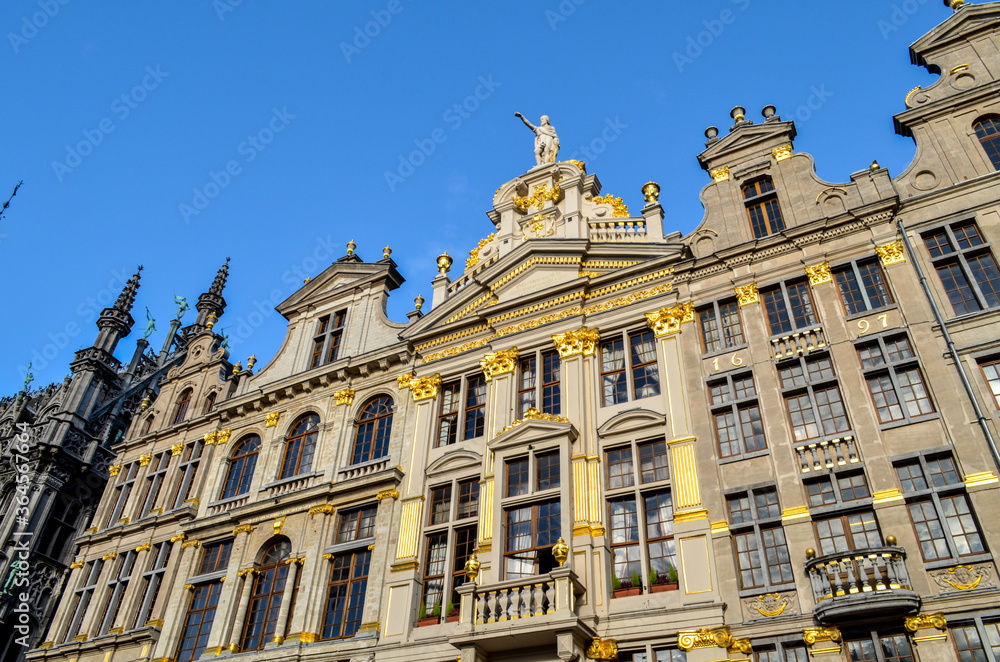 Buildings on the Grand Place in Brussels. This square resisted the attacks and bombings. Some buildings were rebuilt in the 1604s.