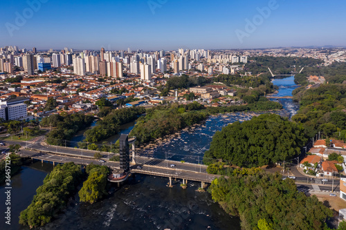 bridges over the Piracicaba river seen from above, Sao Paulo, Brazil