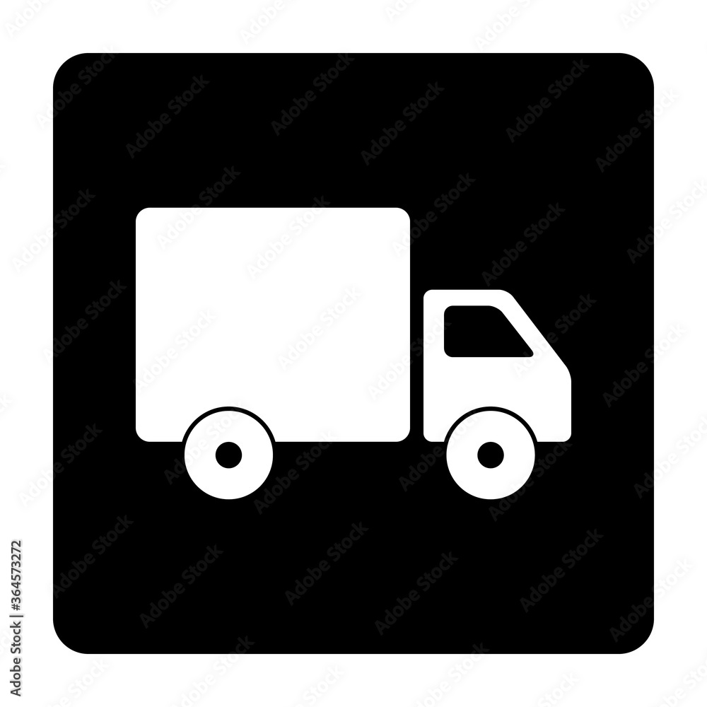 Delivery truck icon isolate on Black background. Truck Symbol drawing by illustration Delivery truck icon isolate on Black background. Truck Symbol drawing by illustration