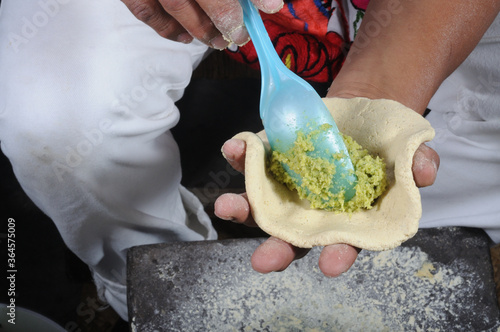 Obraz na plátne Tlacoyos de habas comida tradicional del estado de méxico