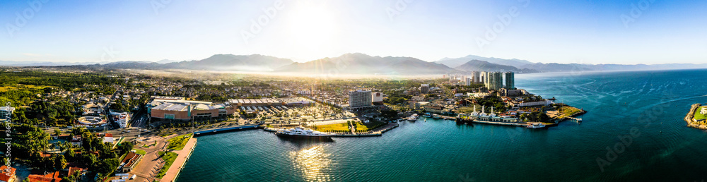 A panoramic view of Puerto Vallarta taken from the ocean