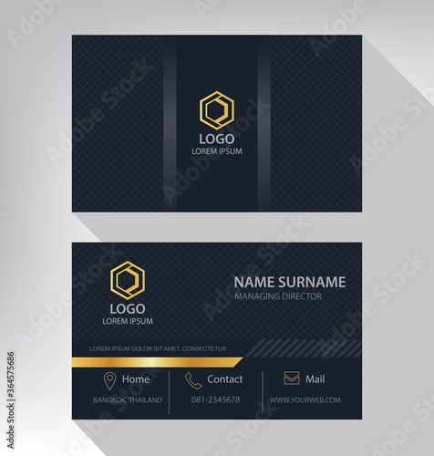 Business card in modern luxury style black and gold color