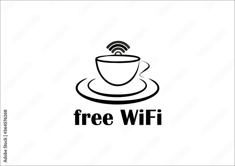 picture on, white background with the inscription Free wifi