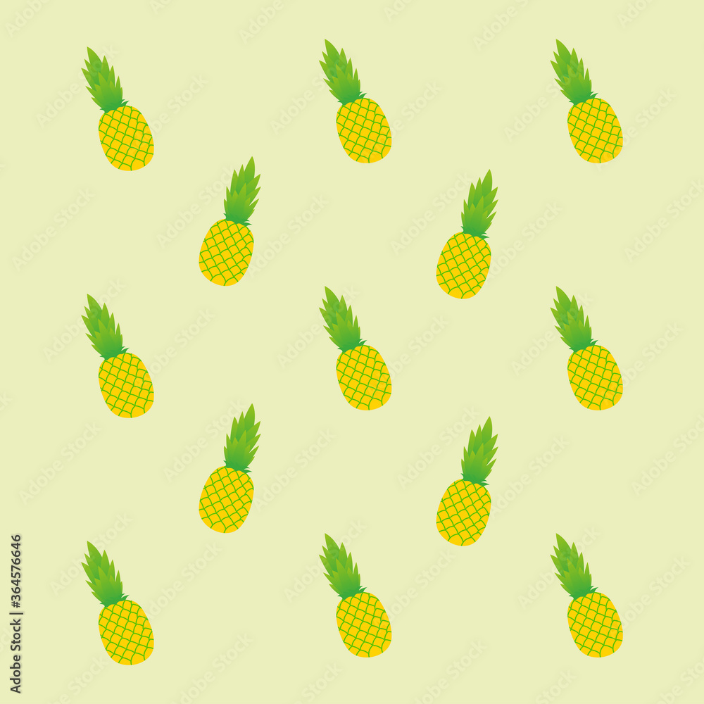Pineapple pattern vector. African fruit summer background Pineapple pattern vector. African fruit summer background