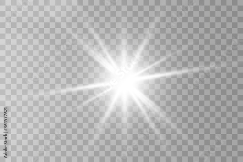 Glow light effect. Star burst with sparkles.Sun. Vector illustration