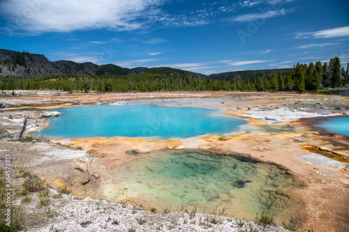 Biscuit Basin pools in Yellowstone National Park