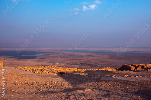 Beautiful orange landscape, Masada Israel.