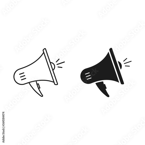 Megaphone icon. Flat vector illustration in black on white background