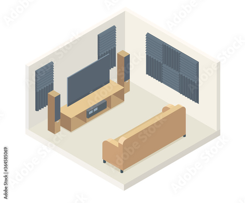 acoustic foam panels home theater isometric