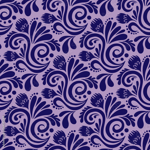 Floral pattern. Decorative seamless element. Vector illustration.