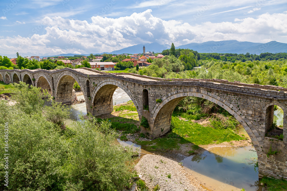 Historical Terzijski bridge known also as Tailor bridge, in Gjakova, Kosovo