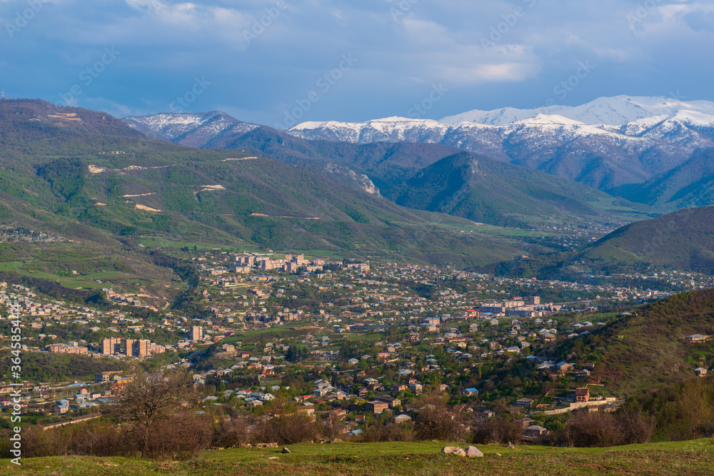 Panoramic view of the outskirts of Ijevan, Armenia