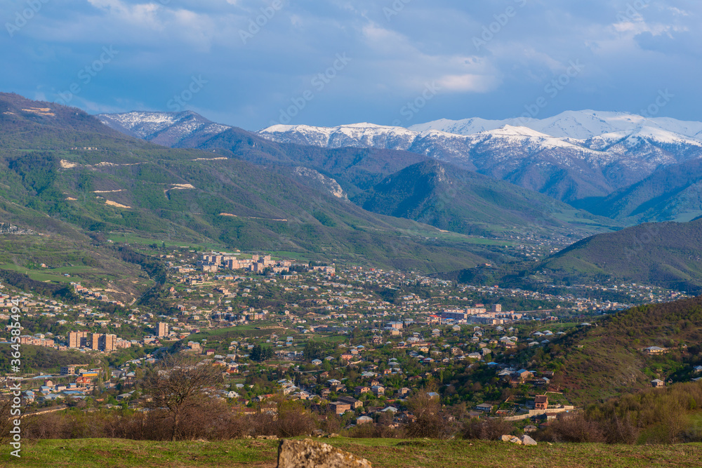 Panoramic view of the outskirts of Ijevan, Armenia