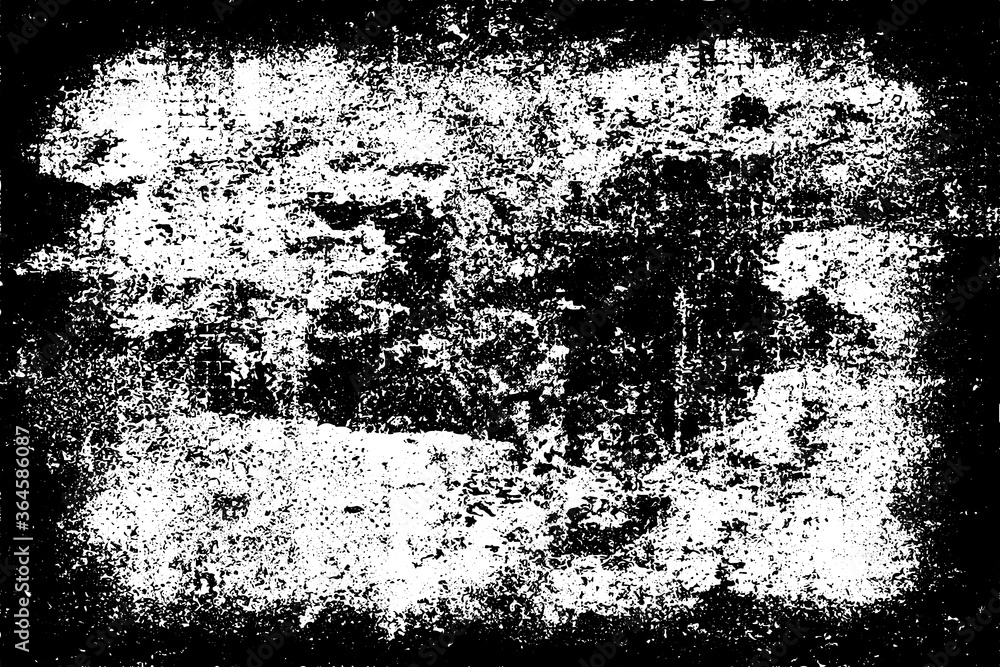 Grunge background black and white. Texture of chips, cracks, scratches, scuffs, dust, dirt. Dark monochrome surface. Old vintage vector pattern. Grunge background black and white. Texture of chips, cracks, scratches, scuffs, dust, dirt. Dark monochrome surface. Old vintage vector pattern.