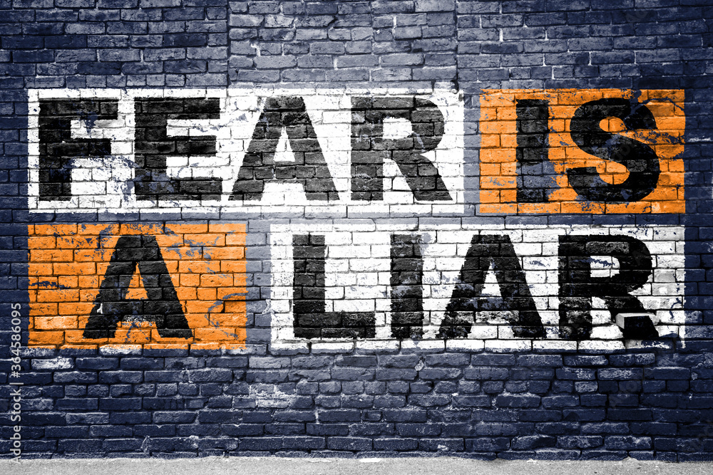 Fototapeta premium Fear is a Liar Motivation Quote