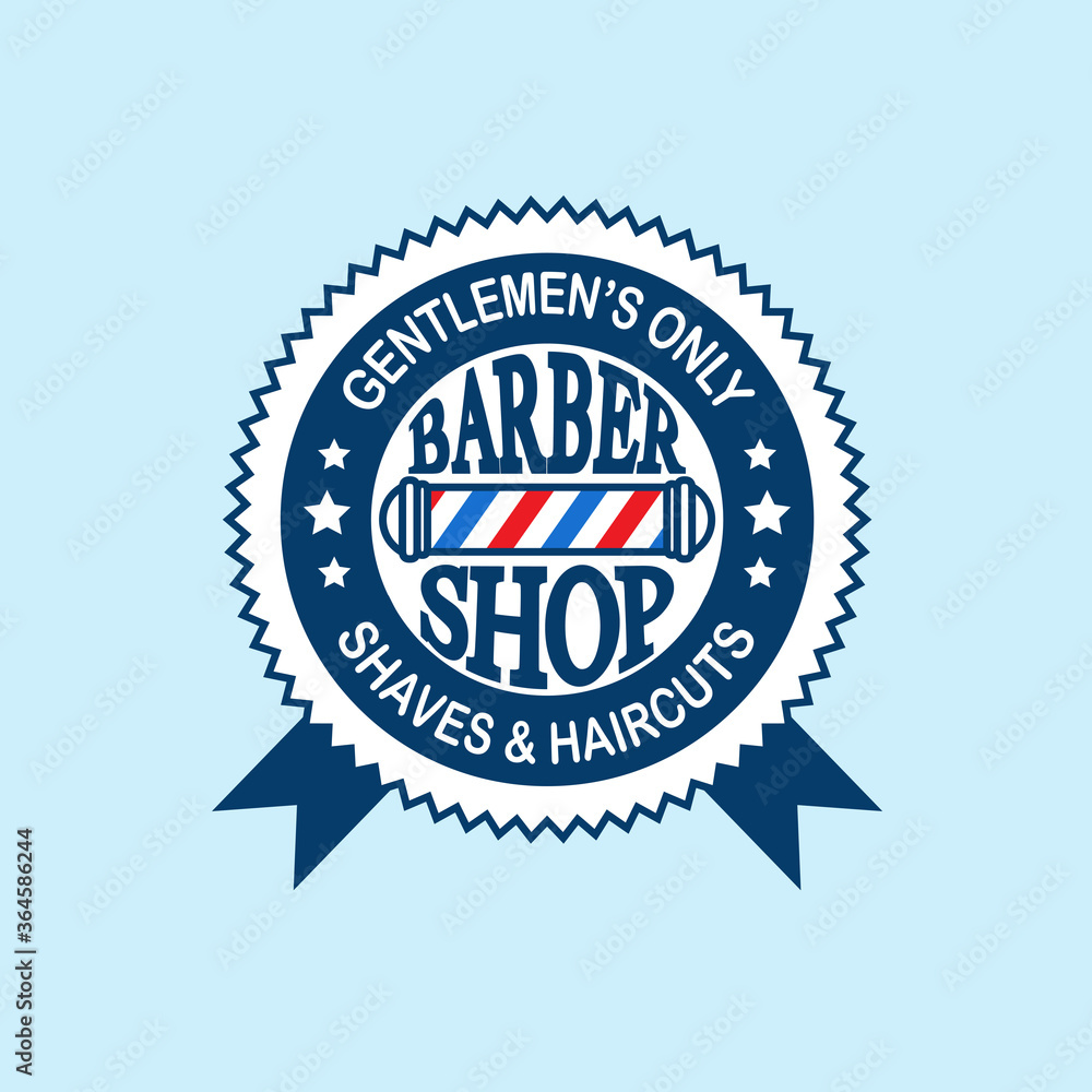 Logotype of the barbershop. Logo, banner, label, badge. Vector illustration.
