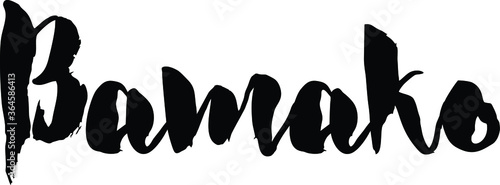 Capital City Name " Bamako " Hand Written Typography word modern 
Calligraphy Text 