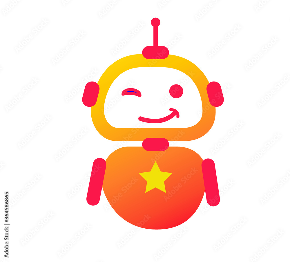 Fototapeta premium Bot icon. Robot logotype. Flat graphic