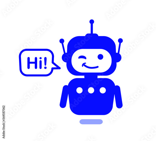 Bot icon. Robot logotype. Flat graphic