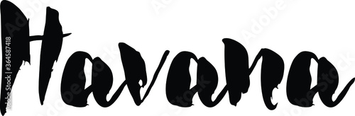 Capital City Name " Havana " Hand Written Typography word modern 
Calligraphy Text 
