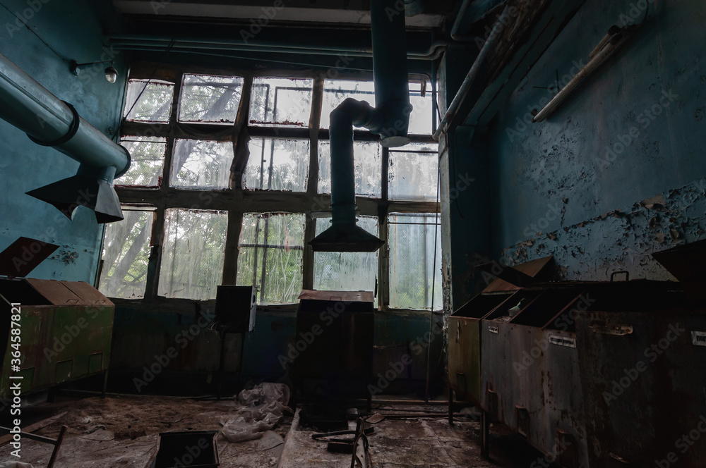 Obraz premium Jupiter Factory in Pripyat, Chernobyl exclusion Zone. Chernobyl Nuclear Power Plant Zone of Alienation in Ukraine